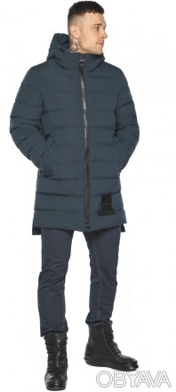 Мужская брендовая зимняя куртка со вшитым капюшоном и тракторной молнией позволи. . фото 1