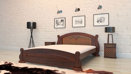 Ліжко з вільхи шпоноване натуральним дубом. Букові ламелі входять у вартість ліж. . фото 4