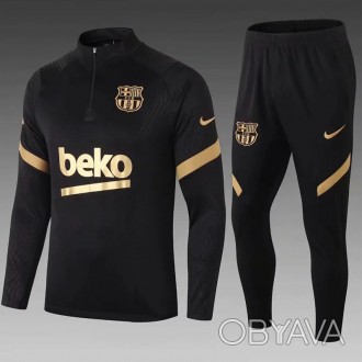 
Детский тренировочный костюм Барселона черный 2021-20221
	Структурированный пол. . фото 1