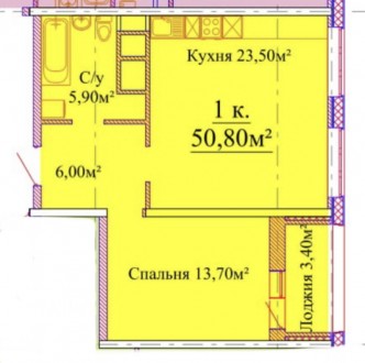 Однокомнатная квартира в ЖК Скай сити от строительной компании Будова. Секция 4.. Киевский. фото 5