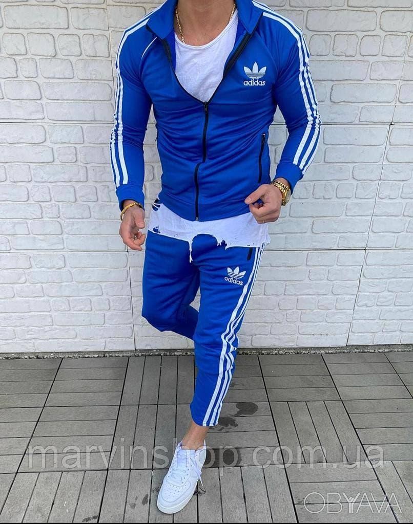 ᐈ Спортивный костюм мужской весенний-осенний синий брендовый Adidas ...