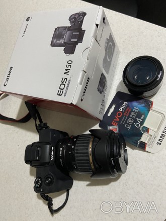 Продам Canon m50 беззеркалку, в комплект входит крутой объектив tamron 17-50 + п. . фото 1