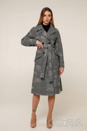 Пальто женское демисезонное, выполненное из п/шерстяной пальтовой ткани полуприл. . фото 1