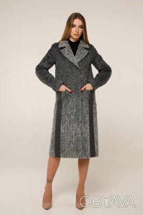 Пальто женское однобортное демисезонное, выполненное из шерстяной итальянской тк. . фото 1