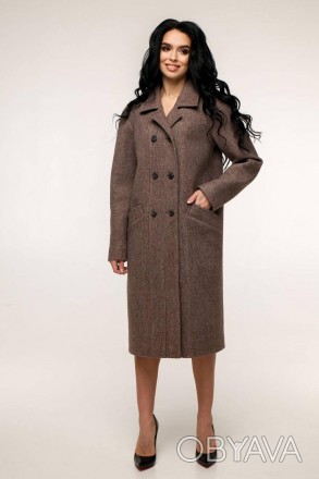 Пальто женское демисезонное, выполненное из пальтовой ткани прямого силуэта с вт. . фото 1