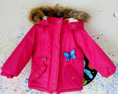 Детская куртка парка для девочки. Размер 98 (рост)
Свойство ткани: Водоупорност. . фото 4