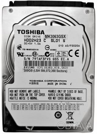 Жесткий диск для ноутбука 300GB 5400rpm 8MB SATA II 2.5" Toshiba MK3063GSX б/у
Н. . фото 1
