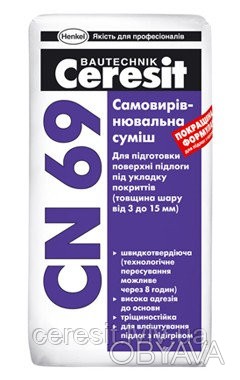 Ceresit CN69 3-15мм 
 Самовирівнювальна суміш 
 Для підготовки поверхні підлоги . . фото 1