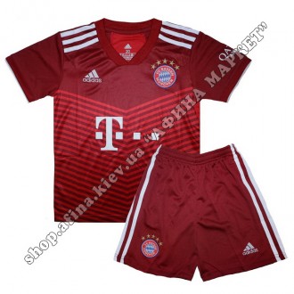 Детская футбольная форма Бавария Мюнхен 2021-2022 Adidas домашняя. Купить футбол. . фото 2