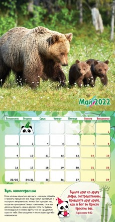 Детский календарь "Учимся дружить" перекидной на 2022 год на русском языке 
14 л. . фото 10
