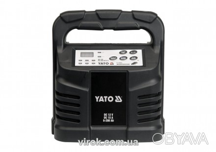 Зарядное устройство для аккумуляторов 12 В YATO 15 А 6-200 Ач. . фото 1
