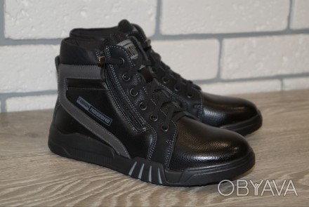 Стильные демисезонные ботинки чёрного цвета.

Ботинки пошиты из качественной и. . фото 1