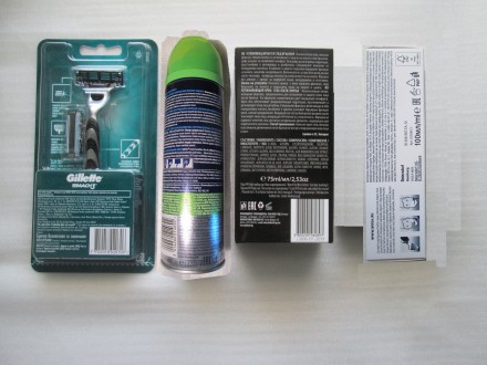 Набір для гоління, бритва Gillette Mach 3 + 2 касети, гель для гоління Gillette . . фото 7