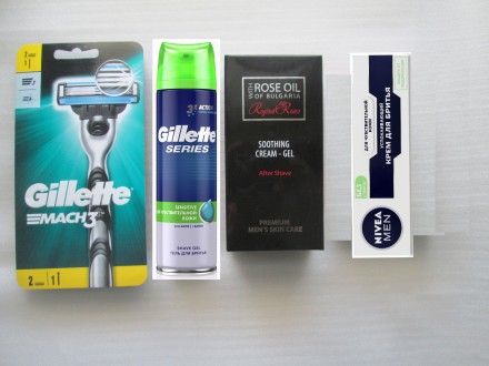 Набір для гоління, бритва Gillette Mach 3 + 2 касети, гель для гоління Gillette . . фото 6