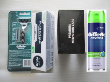 Набір для гоління, бритва Gillette Mach 3 + 2 касети, гель для гоління Gillette . . фото 12
