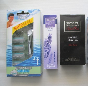 Набір для гоління, бритва Wilkinson Sword Quattro Sensitive + 4 касет, HERBS of . . фото 2