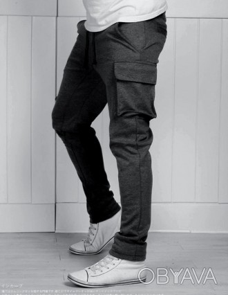Стильные мужские спортивные штаны с функциональными карманами "карго". На поясе . . фото 1