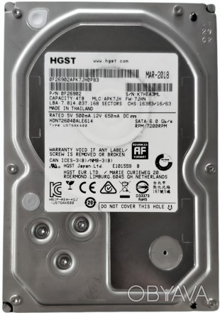 Жесткий диск для сетвых хранилищ 4.0TB 7200rpm 128MB SATA III 3.5" Hitachi (HGST. . фото 1