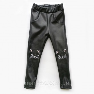 Лосины детские кожаные на меху, с котятами, черные, SmileTime Leather Kitten. Кривой Рог. фото 1 Лосины детские кожаные на меху, с котятами, черные, SmileTime Leather Kitten. Кривой Рог. фото 1