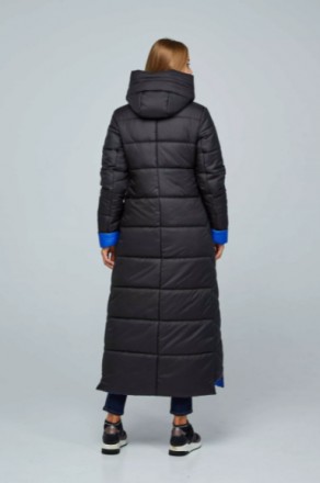 
Зимняя куртка макси с силиконом на молнии с контрастной подкладкой и капюшоном
. . фото 5