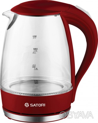 Электрический чайник SATORI SGK-4110-RD мощностью 2000 Вт и емкостью 1.7 литра –. . фото 1