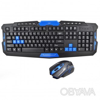 Игровая беспроводная клавиатура с мышкой в комплекте HK8100 – это стильный и удо. . фото 1