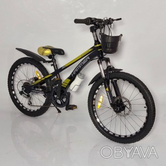 Спортивный детский велосипед 22 дюйма с дисковыми тормозами 11 рама HAMMER VA210. . фото 1