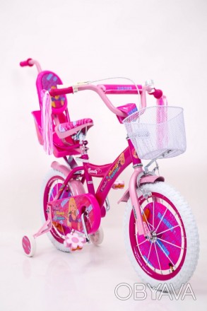 Детский двухколесный велосипед для девочки 16 дюймов с сиденьем для куклы и роди. . фото 1