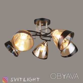 
 Люстра на 5 плафонов Svitlight 4097/5 BK+CR Купить на сайте продавцаПРОСМОТРЕТ. . фото 1