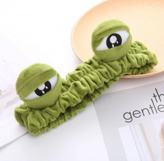 
Комплект повязка, обруч и маска для сна Лягушонок Пепе 3D (Жабка, лягушка, жаба. . фото 2