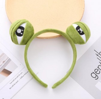 
Комплект повязка, обруч и маска для сна Лягушонок Пепе 3D (Жабка, лягушка, жаба. . фото 5
