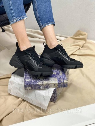 Кроссовки женские черные Dior D-Connect Sneaker (02792)
Сникеры D-Connect, ставш. . фото 9