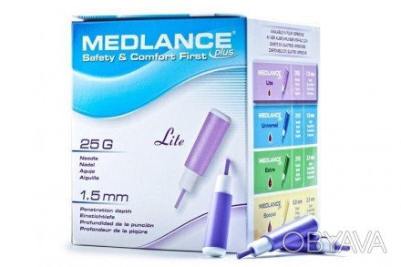 Ланцет автоматический Medlance plus Lite. Характеристика: Игла: 25 G Глубина про. . фото 1