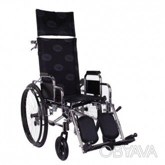 Особенности Складная стальная коляска с откидной спинкой. Подножки с поддержкой . . фото 1