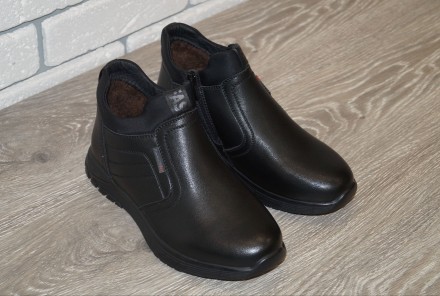 Модные зимние ботинки чёрного цвета. 

Ботинки пошиты из качественной искусств. . фото 5