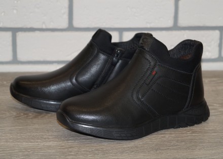 Модные зимние ботинки чёрного цвета. 

Ботинки пошиты из качественной искусств. . фото 7