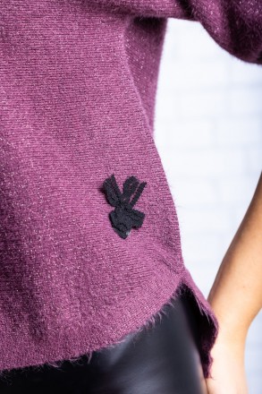 
Оригинальный свитер оверсайз бордового цвета, производство Serianno Турция. Пок. . фото 5