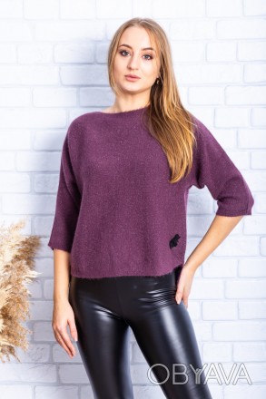 
Оригинальный свитер оверсайз бордового цвета, производство Serianno Турция. Пок. . фото 1