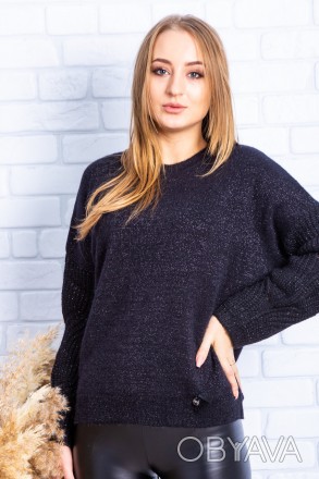 
Оригинальный свитер оверсайз черного цвета, производство Serianno Турция. Покро. . фото 1