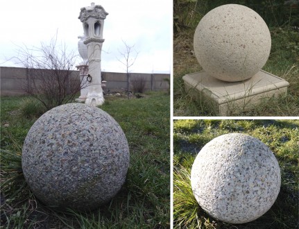 Шар декоративный Бетон+ крошка каменная. D=35, порядка 60 кг -1200 грн.
В техни. . фото 2