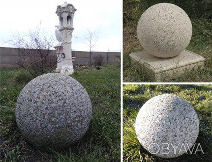 Шар декоративный Бетон+ крошка каменная. D=35, порядка 60 кг -1200 грн.
В техни. . фото 1