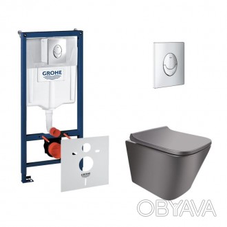 Набор инсталляция 4 в 1 Grohe Rapid SL 38721001 + унитаз с сиденьем Qtap Tern QT. . фото 1