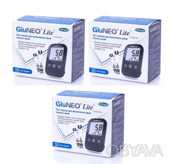 
Тест-полоски для определения глюкозы в крови GluNEO Lite® используются вместе с. . фото 1