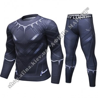 Купить Rashguard + леггинсы для мужчин. Рашгард мужской с длинным рукавом Panter. . фото 2