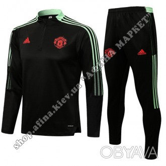 Купить футбольный костюм для мальчика Манчестер Юнайтед 2021-2022 Black Adidas в. . фото 1