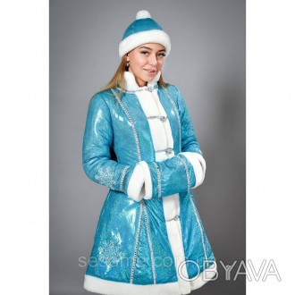 Розмір 42-44, 46-48
Новорічний карнавальний костюм Снігуронька модна Матеріал:бі. . фото 1