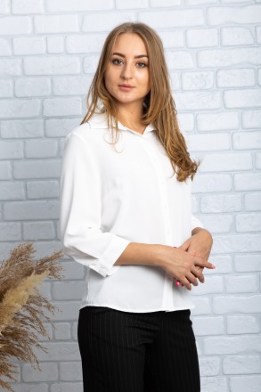 
Легкая блузка-рубашка Mer, производство Турция. Цвет блузки белый. Материал блу. . фото 3