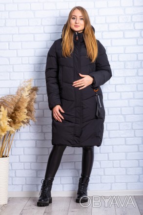 
Стильная женская зимняя куртка черного цвета. Ткань куртки плотная, водоотталки. . фото 1