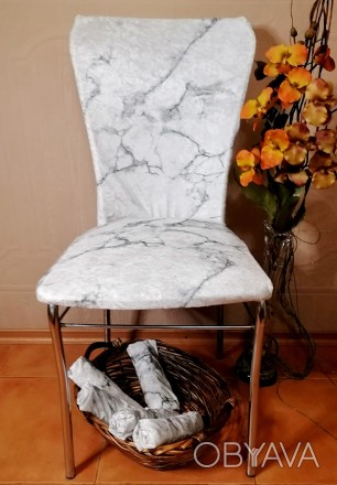Универсальные чехлы на стулья велюровые c рисунком, Турция
 Цена указана за 1 шт. . фото 1