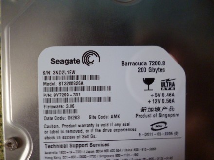 Продам жесткий диск Seagate 200Gb IDE Barracuda 7200.8
(плюс кулер). Серийный н. . фото 5